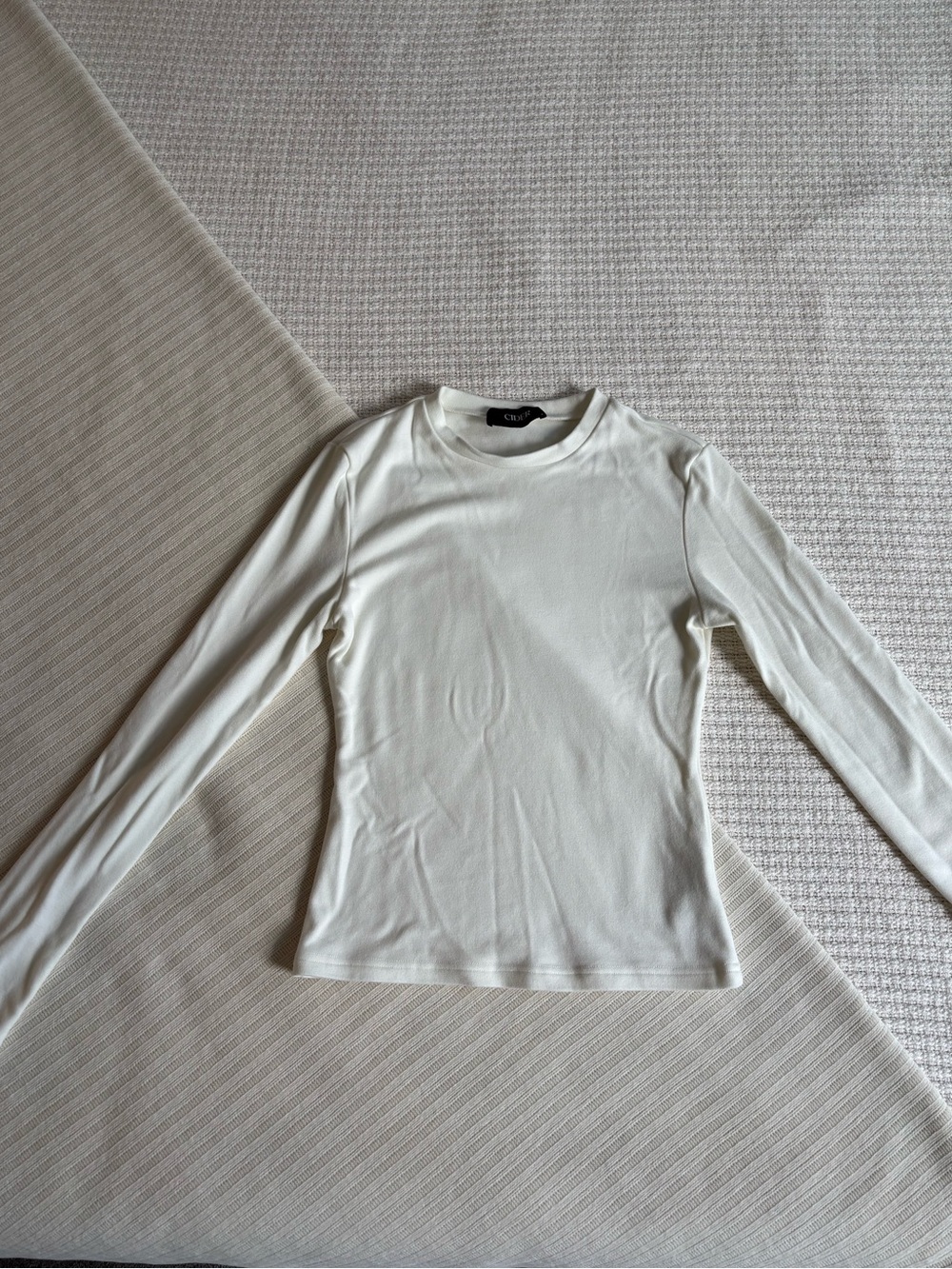 Cream Thermal Round Neck Long sleeve